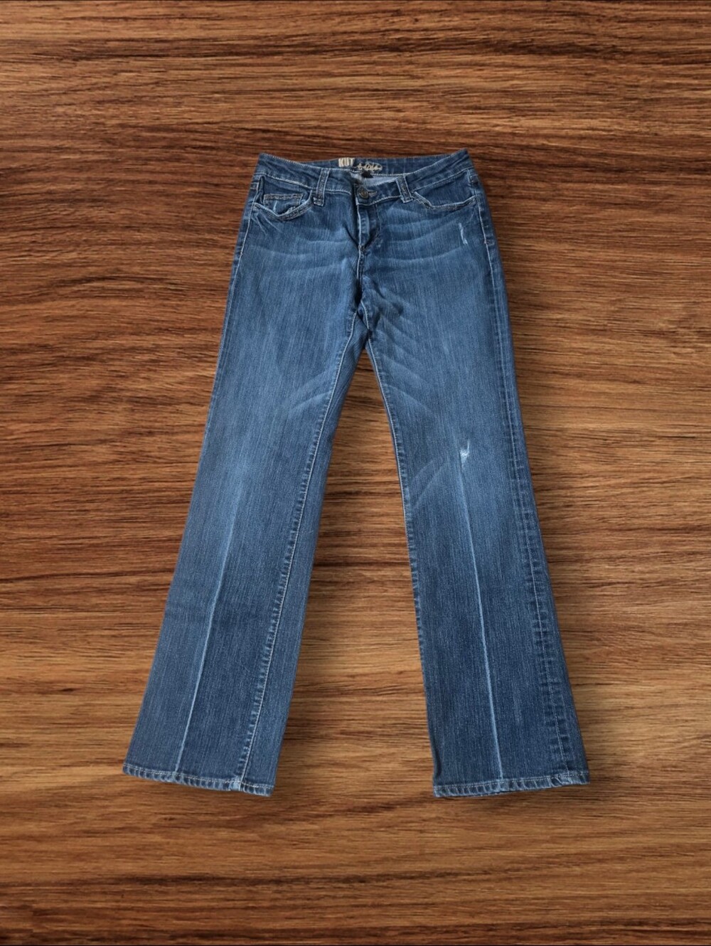 Kut From The Kloth Blue Denim Bootcut Jeans Flap Pockets